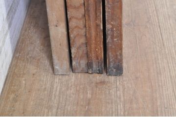 ビンテージ建具　風情のある佇まいが魅力的な格子入りガラス戸4枚セット(引き戸、格子戸、ガラス帯戸、ヴィンテージ)(R-072907)