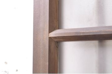 ビンテージ建具　風情のある佇まいが魅力的な格子入りガラス戸2枚セット(引き戸、格子戸、ガラス帯戸、ヴィンテージ)(R-072908)