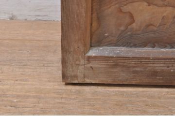 ビンテージ建具　風情のある佇まいが魅力的な格子入りガラス戸2枚セット(引き戸、格子戸、ガラス帯戸、ヴィンテージ)(R-072908)