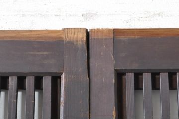 アンティーク建具　落ち着きのある佇まいが魅力的な裏障子付き幅狭格子戸4枚セット(引き戸、ガラス帯戸、障子戸)(R-072909)