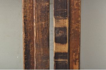 アンティーク建具　落ち着きのある佇まいが魅力的な裏障子付き幅狭格子戸4枚セット(引き戸、ガラス帯戸、障子戸)(R-072909)