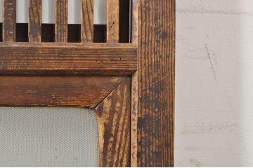 アンティーク建具　落ち着きのある佇まいが魅力的な裏障子付き幅狭格子戸4枚セット(引き戸、ガラス帯戸、障子戸)(R-072909)