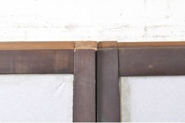 アンティーク建具　落ち着きのある佇まいが魅力的な裏障子付き幅狭格子戸4枚セット(引き戸、ガラス帯戸、障子戸)(R-072909)