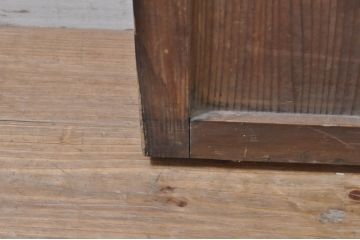 アンティーク建具　落ち着きのある佇まいが魅力的な裏障子付き幅狭格子戸4枚セット(引き戸、ガラス帯戸、障子戸)(R-072909)