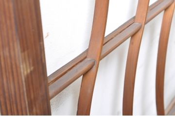 アンティーク建具　希少デザイン　組子入り　波打つようなウェーブデザインが目を惹く書院戸4枚セット(窓、障子戸、引き戸)(R-072910)