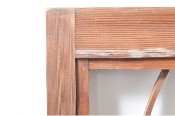 アンティーク建具　希少デザイン　組子入り　波打つようなウェーブデザインが目を惹く書院戸4枚セット(窓、障子戸、引き戸)(R-072910)