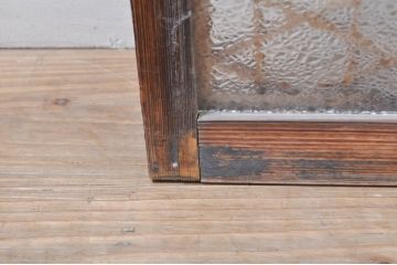 アンティーク建具　希少デザイン　組子入り　波打つようなウェーブデザインが目を惹く書院戸4枚セット(窓、障子戸、引き戸)(R-072910)