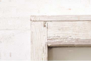 アンティーク建具　ペイント仕上げ限定　大正ロマン　シャビーなペイントが印象的なガラス窓1枚(ガラス戸、ガラス扉)(R-072911)
