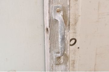 アンティーク建具　ペイント仕上げ限定　大正ロマン　シャビーなペイントが印象的なガラス窓1枚(ガラス戸、ガラス扉)(R-072911)