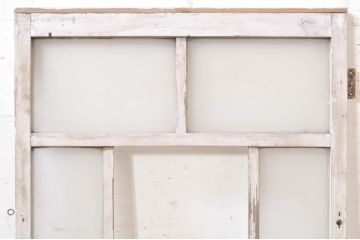 アンティーク建具　ペイント仕上げ限定　大正ロマン　シャビーなペイントが印象的なガラス窓1枚(ガラス戸、ガラス扉)(R-072911)