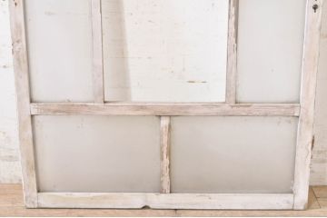 アンティーク建具　ペイント仕上げ限定　大正ロマン　シャビーなペイントが印象的なガラス窓1枚(ガラス戸、ガラス扉)(R-072911)