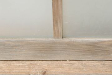 アンティーク建具　レアデザイン　大正ロマン　素朴な木味が魅力的な組み合わせ窓2枚セット(ガラス窓、ガラス戸、引き戸)(R-072912)