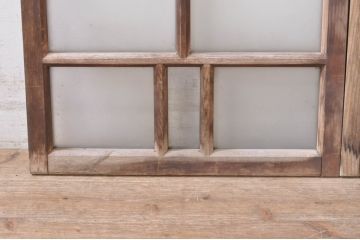アンティーク建具　大正ロマン　どこか懐かしい雰囲気漂うガラス窓2枚セット(引き戸、ガラス戸)(R-072914)