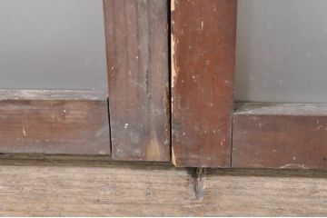 アンティーク建具　大正ロマン　どこか懐かしい雰囲気漂うガラス窓2枚セット(引き戸、ガラス戸)(R-072914)