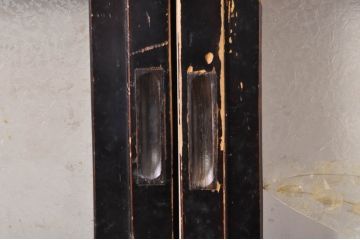 アンティーク建具　2Wayで楽しめる!懐かしい雰囲気の格子戸・ふすま戸の4枚セット(引き戸、ガラス帯戸)(R-072917)