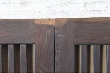 アンティーク建具　2Wayで楽しめる!懐かしい雰囲気の格子戸・ふすま戸の4枚セット(引き戸、ガラス帯戸)(R-072917)