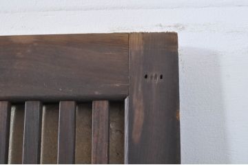 アンティーク建具　2Wayで楽しめる!懐かしい雰囲気の格子戸・ふすま戸の4枚セット(引き戸、ガラス帯戸)(R-072917)