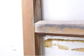 アンティーク建具　レトロな空間づくりにオススメの幅狭ガラス戸4枚セット(引き戸)(R-072919)