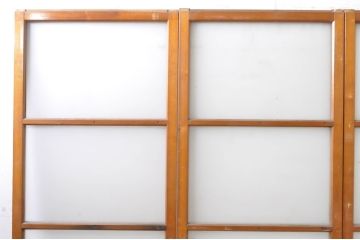 アンティーク建具　レトロな空間づくりにオススメの幅狭ガラス戸4枚セット(引き戸)(R-072919)