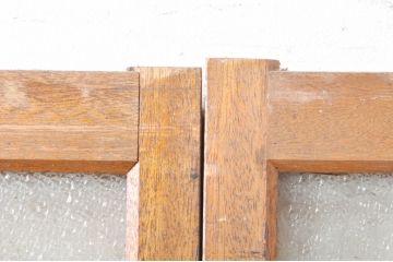 ビンテージ建具　大正ロマン　レトロな空間づくりにオススメのガラス戸2枚セット(引き戸、ヴィンテージ)(R-072921)