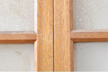 ビンテージ建具　大正ロマン　レトロな空間づくりにオススメのガラス戸2枚セット(引き戸、ヴィンテージ)(R-072921)
