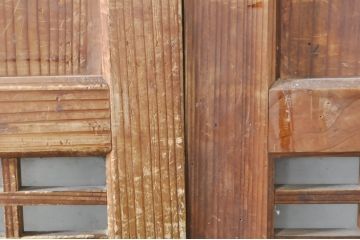 アンティーク建具　落ち着いた和の空間を演出するガラス帯戸2枚セット(引き戸、板戸)(R-072922)
