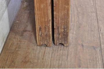 アンティーク建具　落ち着いた和の空間を演出するガラス帯戸2枚セット(引き戸、板戸)(R-072923)