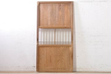 アンティーク建具　落ち着いた和の空間を演出するガラス帯戸1枚(引き戸、板戸)(R-072924)