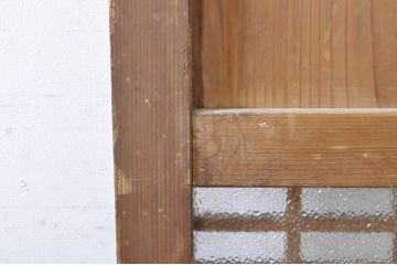 アンティーク建具　落ち着いた和の空間を演出するガラス帯戸1枚(引き戸、板戸)(R-072924)