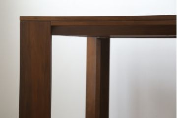 中古　カリモク家具(karimoku)　domani(ドマーニ)　Excel-Life(エクセルライフ)　ウォールナット材　直線のシルエットが印象的なダイニングテーブル(食卓、作業台、机、4人掛け、6人掛け)(定価約56万円)(R-072925)