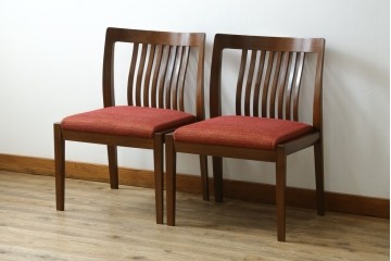 中古　カリモク家具(karimoku)　domani(ドマーニ)　Excel-Life(エクセルライフ)　ウォールナット材　シンプルなデザインが美しいダイニングチェア2脚セット　定価(2脚合計)約26万円　(R-072926)