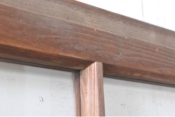 アンティーク建具　古い木味が魅力的なマス目(升目)のガラス戸3枚セット(格子戸、引き戸)(R-072930)