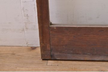 アンティーク建具　古い木味が魅力的なマス目(升目)のガラス戸3枚セット(格子戸、引き戸)(R-072930)