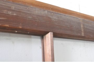 アンティーク建具　古い木味が魅力的なマス目(升目)のガラス戸3枚セット(格子戸、引き戸)(R-072931)
