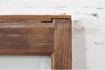 アンティーク建具　古い木味が魅力的なマス目(升目)のガラス戸3枚セット(格子戸、引き戸)(R-072931)