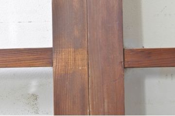 アンティーク建具　古い木味が魅力的なマス目(升目)のガラス戸3枚セット(格子戸、引き戸)(R-072931)