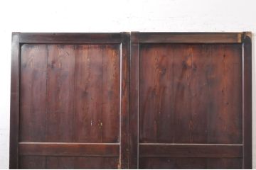 アンティーク建具　落ち着いた和の空間を演出する帯戸2枚セット(板戸、引き戸)(R-072934)