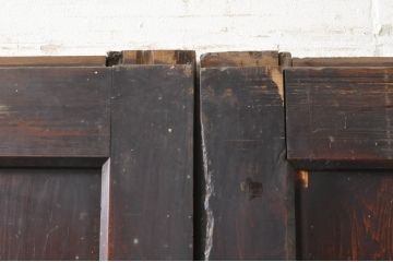 アンティーク建具　落ち着いた和の空間を演出する帯戸2枚セット(板戸、引き戸)(R-072934)
