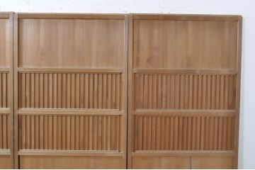 アンティーク建具　美しい木味が魅力的な無双戸4枚セット(引き戸、板戸、格子戸)(R-072935)