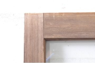 アンティーク建具　懐かしい雰囲気漂うしっかりとした枠のガラス戸2枚セット(引き戸)(R-072937)