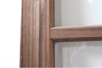 アンティーク建具　懐かしい雰囲気漂うしっかりとした枠のガラス戸2枚セット(引き戸)(R-072937)