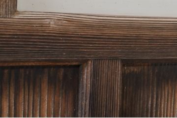 アンティーク建具　大正ロマン　古い木味がどこか懐かしさを感じるガラス戸2枚セット(引き戸)(R-072939)