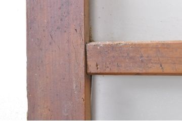アンティーク建具　大正ロマン　古い木味がどこか懐かしさを感じるガラス戸2枚セット(引き戸)(R-072939)