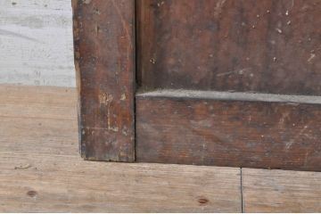 アンティーク建具　大正ロマン　古い木味がどこか懐かしさを感じるガラス戸2枚セット(引き戸)(R-072939)