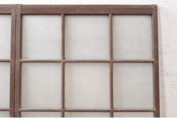 アンティーク建具　どこか懐かしい雰囲気漂うガラス窓2枚セット(引き戸、ガラス戸)(R-072941)