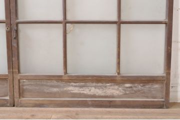 アンティーク建具　どこか懐かしい雰囲気漂うガラス窓2枚セット(引き戸、ガラス戸)(R-072941)