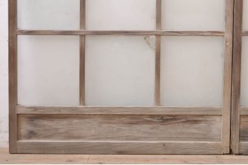 アンティーク建具　どこか懐かしい雰囲気漂うガラス窓2枚セット(引き戸、ガラス戸)(R-072941)