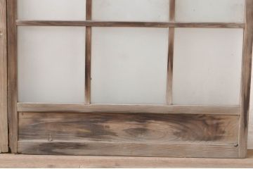 アンティーク建具　どこか懐かしい雰囲気漂うガラス窓2枚セット(引き戸、ガラス戸)(R-072941)