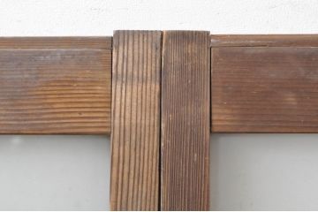 アンティーク建具　どこか懐かしい雰囲気漂うガラス窓2枚セット(引き戸、ガラス戸)(R-072941)