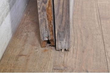 アンティーク建具　どこか懐かしい雰囲気漂うガラス窓2枚セット(引き戸、ガラス戸)(R-072941)